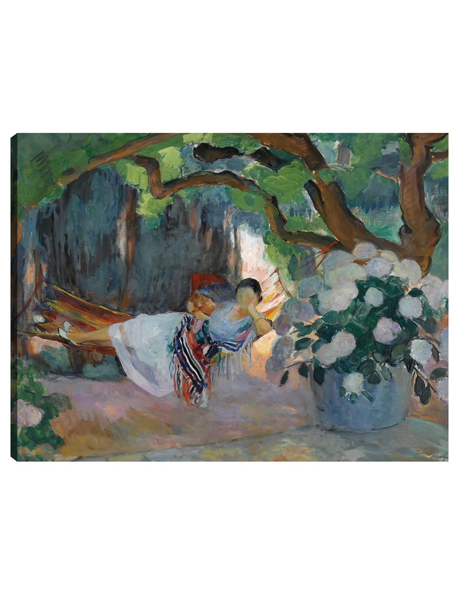 Cuadro decorativo Le Pradet, Mujer Joven En Una Hamaca (Nono) técnica mixta Retratos