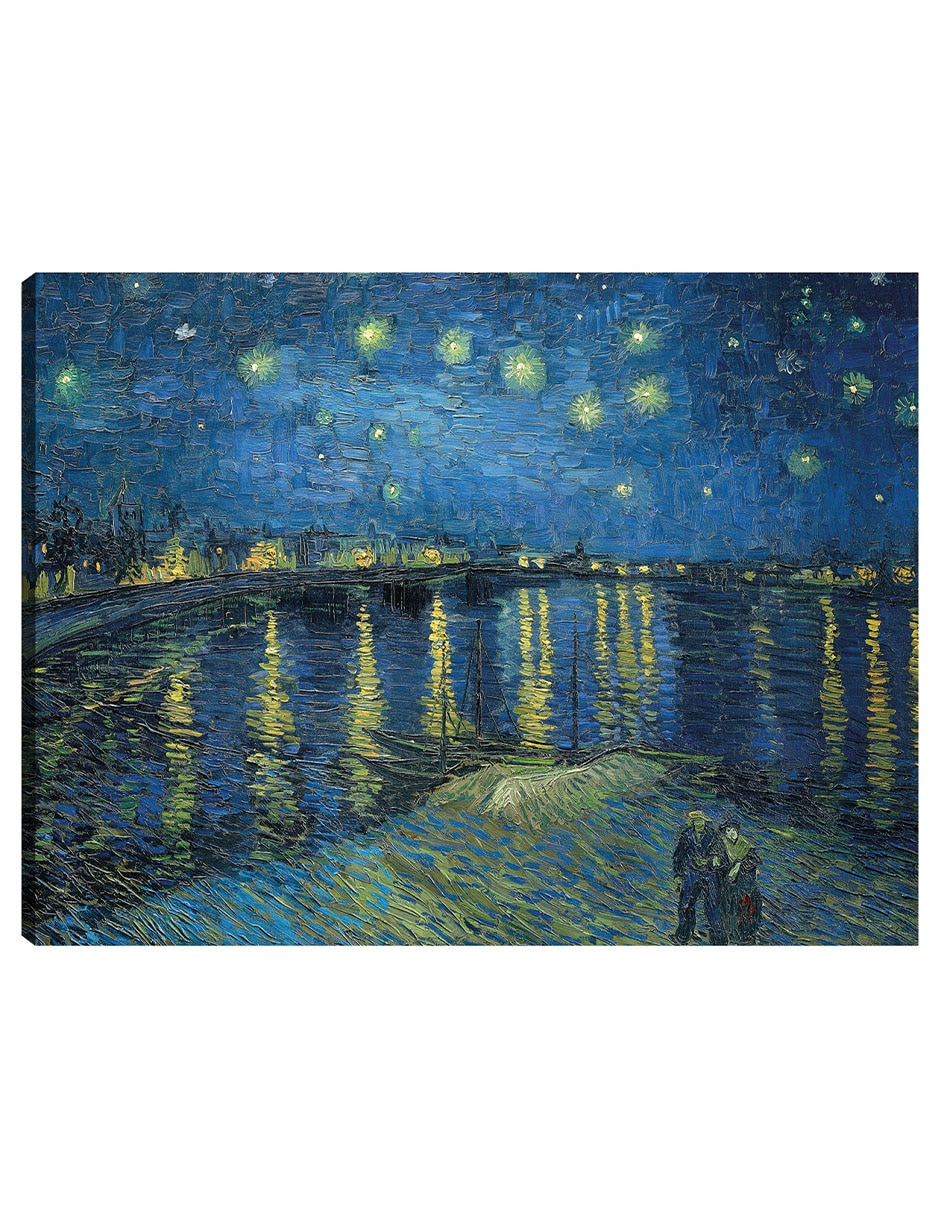 Cuadro decorativo Noche Estrellada Sobre El Ródano (1888) técnica mixta Inspiración