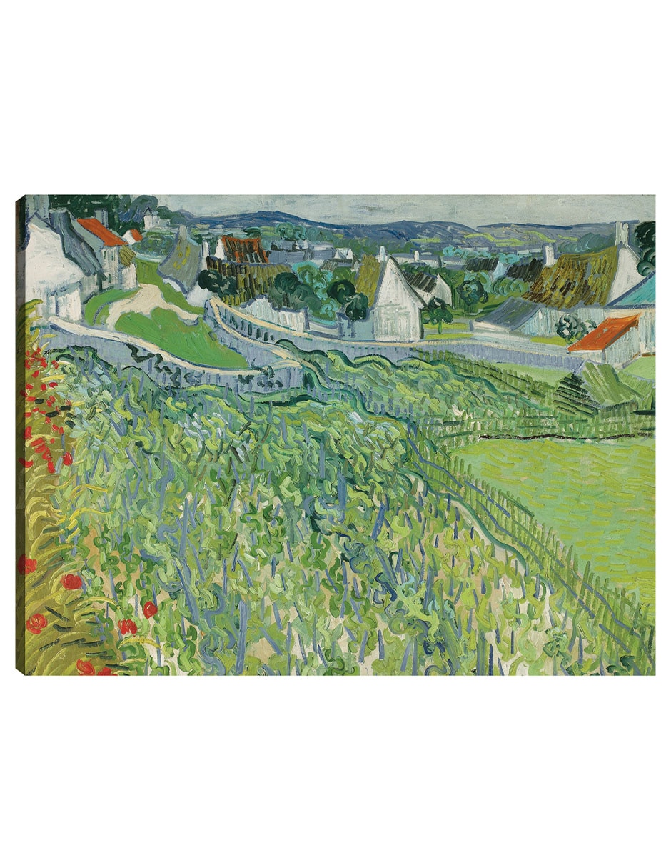 Cuadro decorativo Viñedos De Auvers (1890) técnica mixta Inspiración Cuadro decorativo Viñedos De Auvers (1890) técnica mixta Inspiración