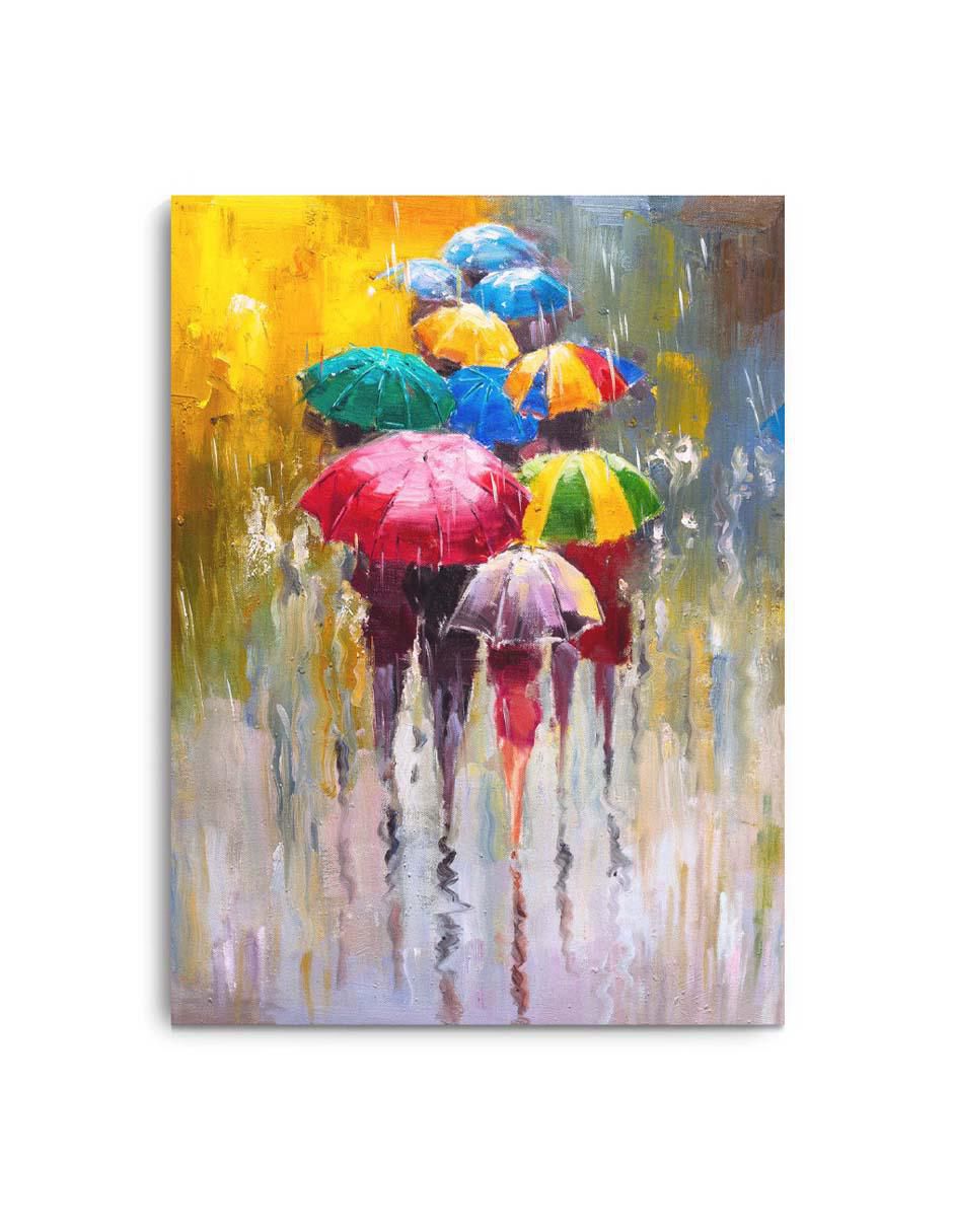 Cuadro decorativo Canvas Art Paisaje día de lluvia con barniz a registro