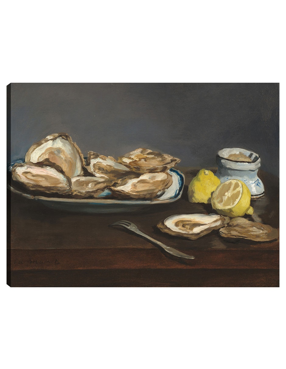 Cuadro decorativo Ostras 1862 técnica mixta Comida