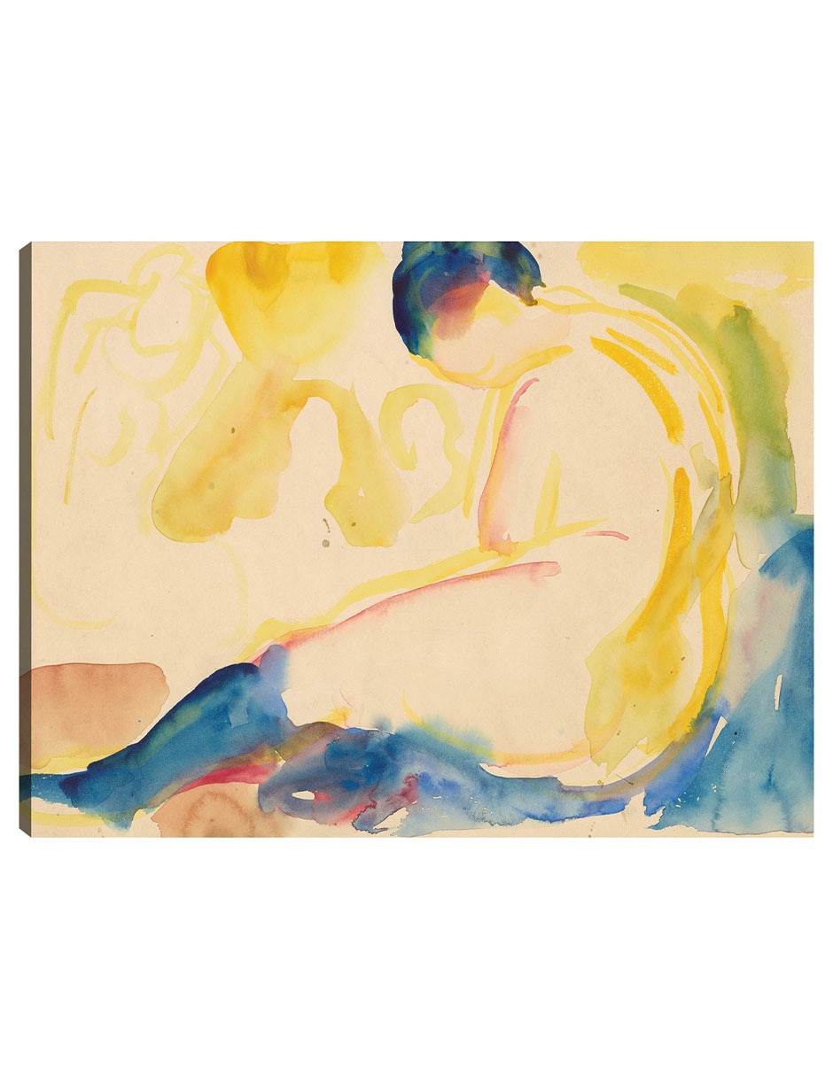 Cuadro decorativo Desnudo Femenino Sentado Con Medias Azules (1919-1924) técnica mixta Gente