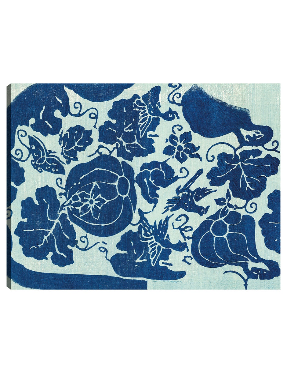 Cuadro decorativo Grabado En Madera Original Vintage Japonés -Azul técnica mixta Formas Cuadro decorativo Grabado En Madera Original Vintage Japonés -Azul técnica mixta Formas