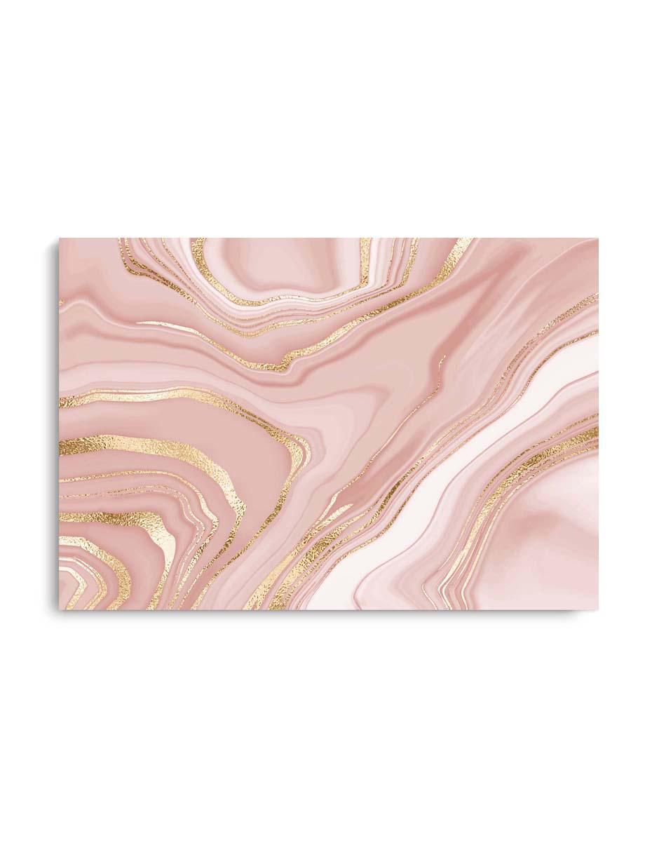 Cuadro decorativo Canvas Art Mármol líquido rosa con barniz a registro