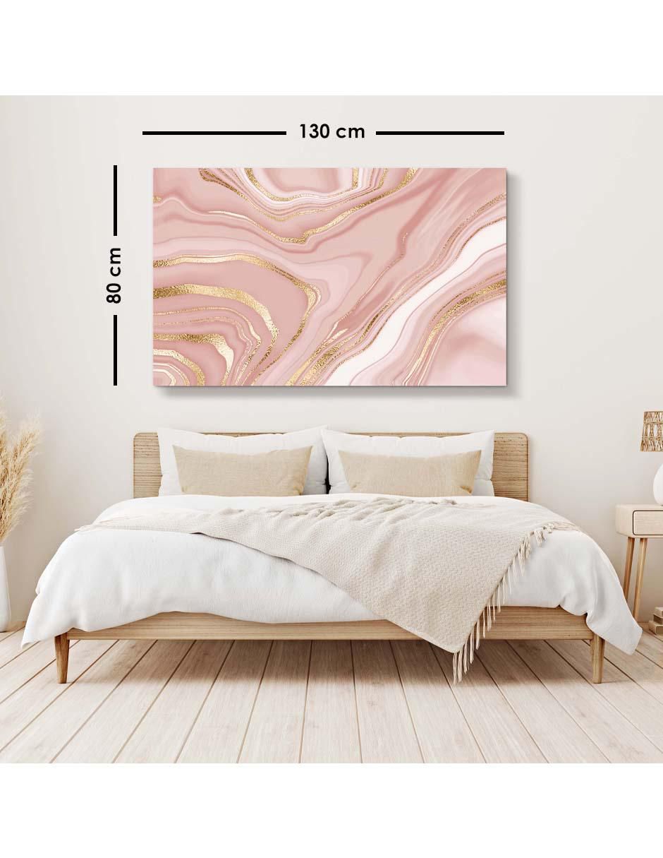 Cuadro decorativo Mármol líquido rosa con barniz a registro 6