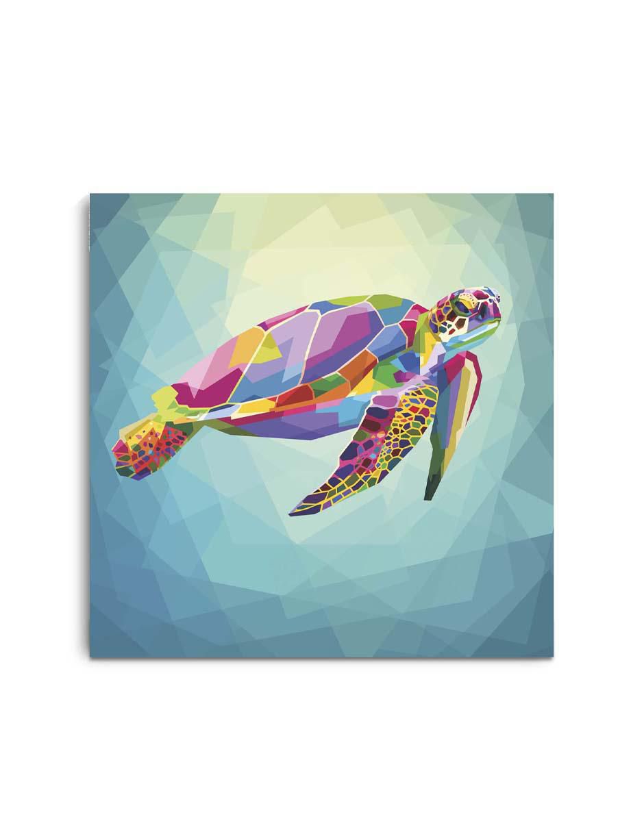 Cuadro decorativo Canvas Art Art pop tortuga con barniz a registro