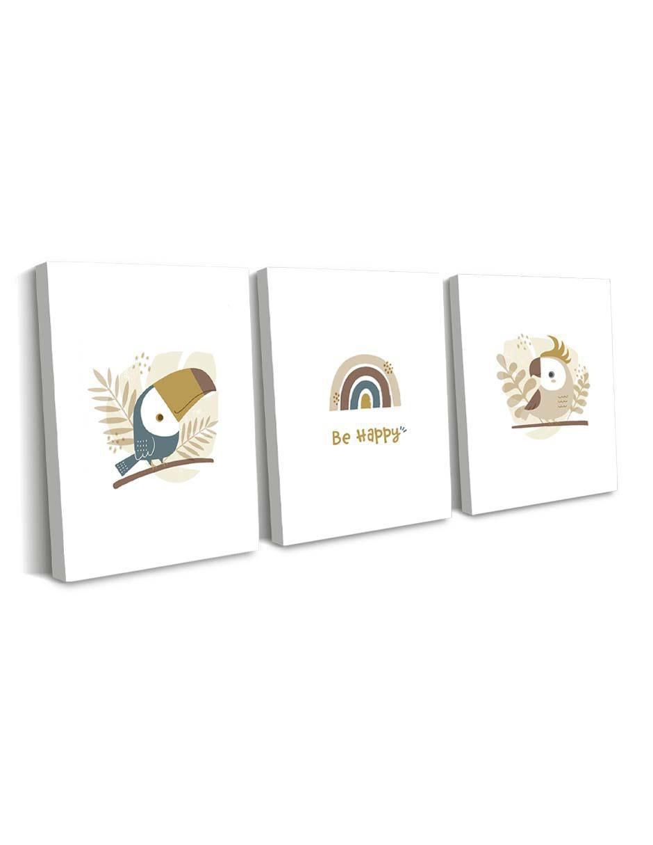 Cuadro decorativo Canvas Art Figuras infantiles con barniz a registro