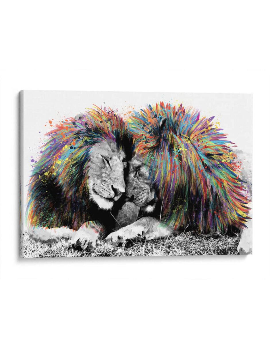 Cuadro decorativo Leones coloridos por hue art Cuadro decorativo Leones coloridos por hue art
