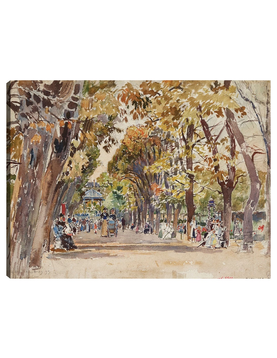 Cuadro decorativo Jardín Público En París, En 1899 técnica mixta Arquitectura Cuadro decorativo Jardín Público En París, En 1899 técnica mixta Arquitectura