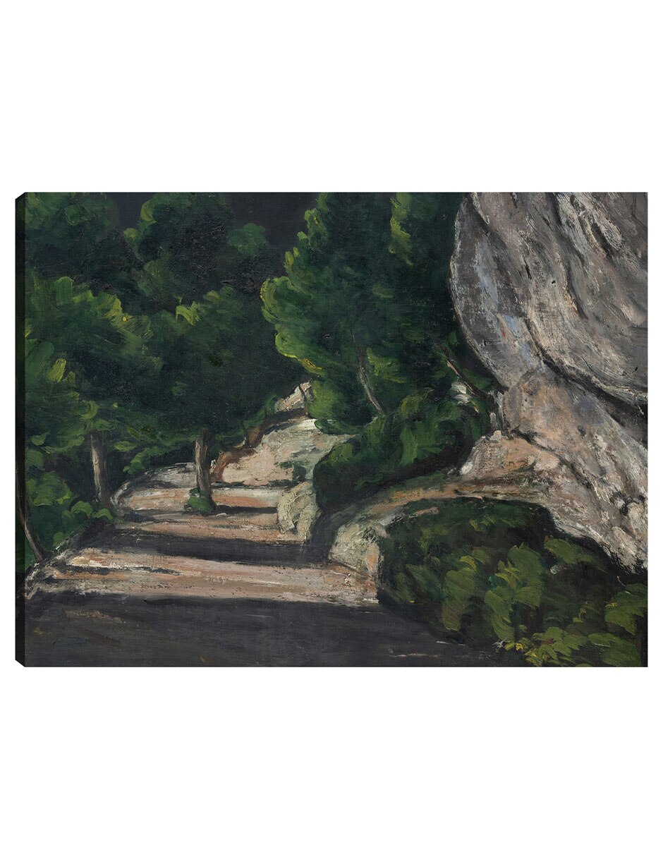 Cuadro decorativo Paisaje. Camino Con Árboles En Las Montañas Rocosas (1870 – 1871) técnica mixta