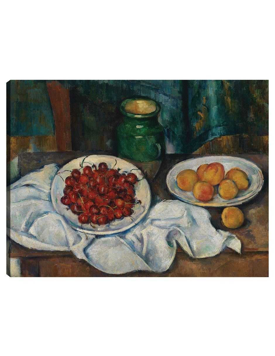 Cuadro decorativo Naturaleza Muerta Con Cerezas Y Melocotones (1885-1887) técnica mixta
