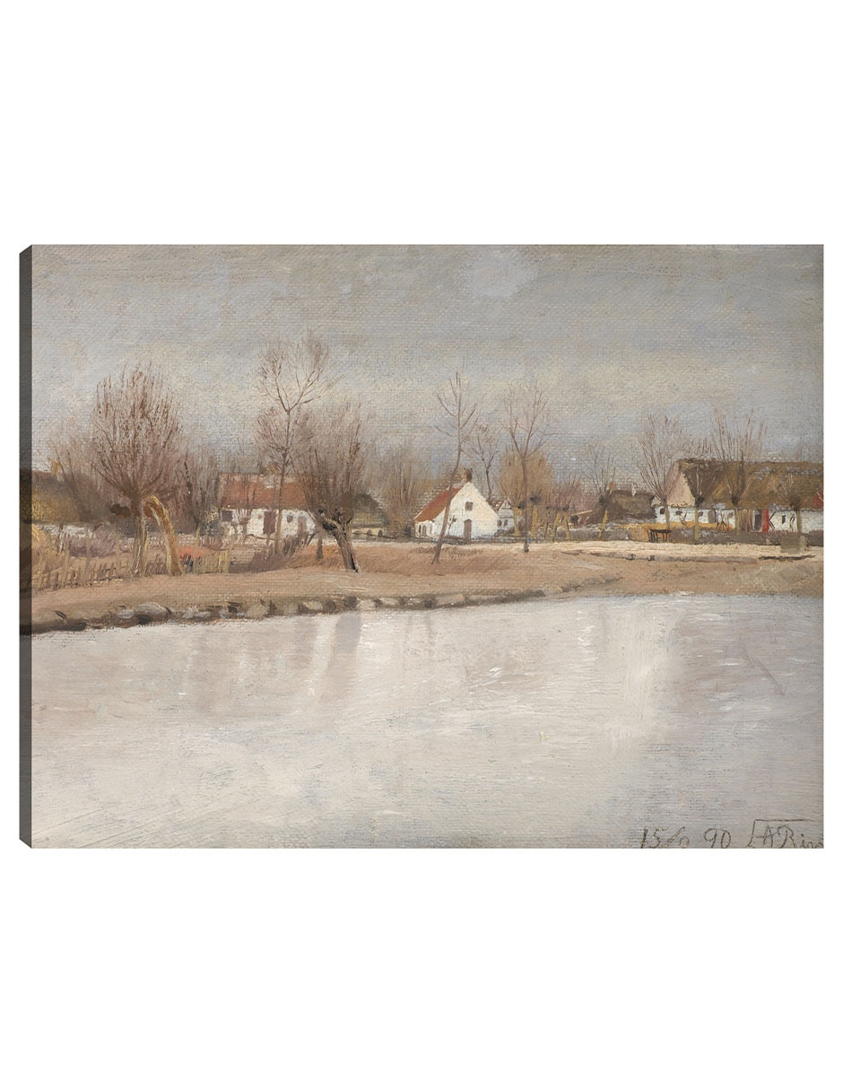 Cuadro decorativo El Estanque Del Pueblo En Ring, Zelanda (1890) técnica mixta Cuadro decorativo El Estanque Del Pueblo En Ring, Zelanda (1890) técnica mixta