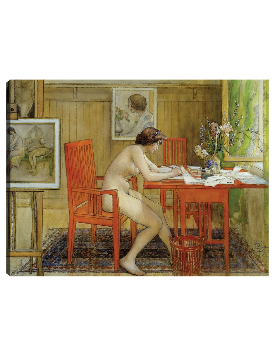 Cuadro decorativo El Modelo Escribiendo Una Postal (1906) técnica mixta Cuadro decorativo El Modelo Escribiendo Una Postal (1906) técnica mixta