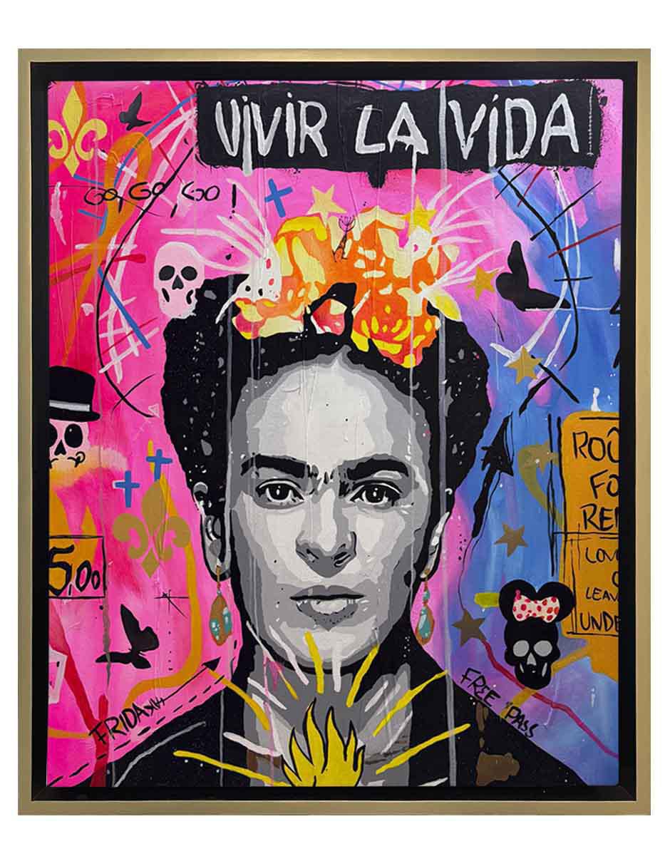 Pintura Frida Vivir La Vida técnica acrílico Pintura Frida Vivir La Vida técnica acrílico