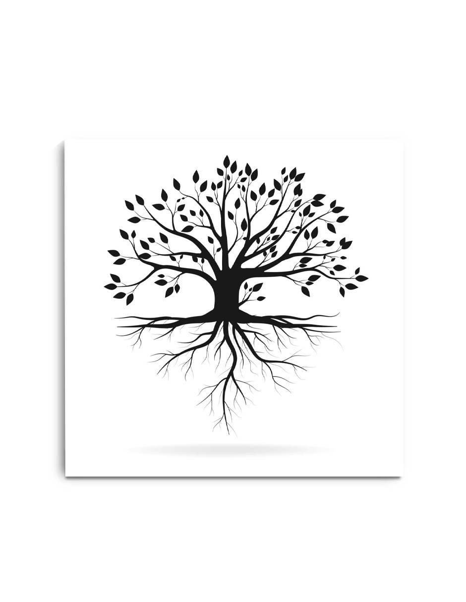 Cuadro decorativo Canvas Art Árbol de la vida con raíces barniz a registro