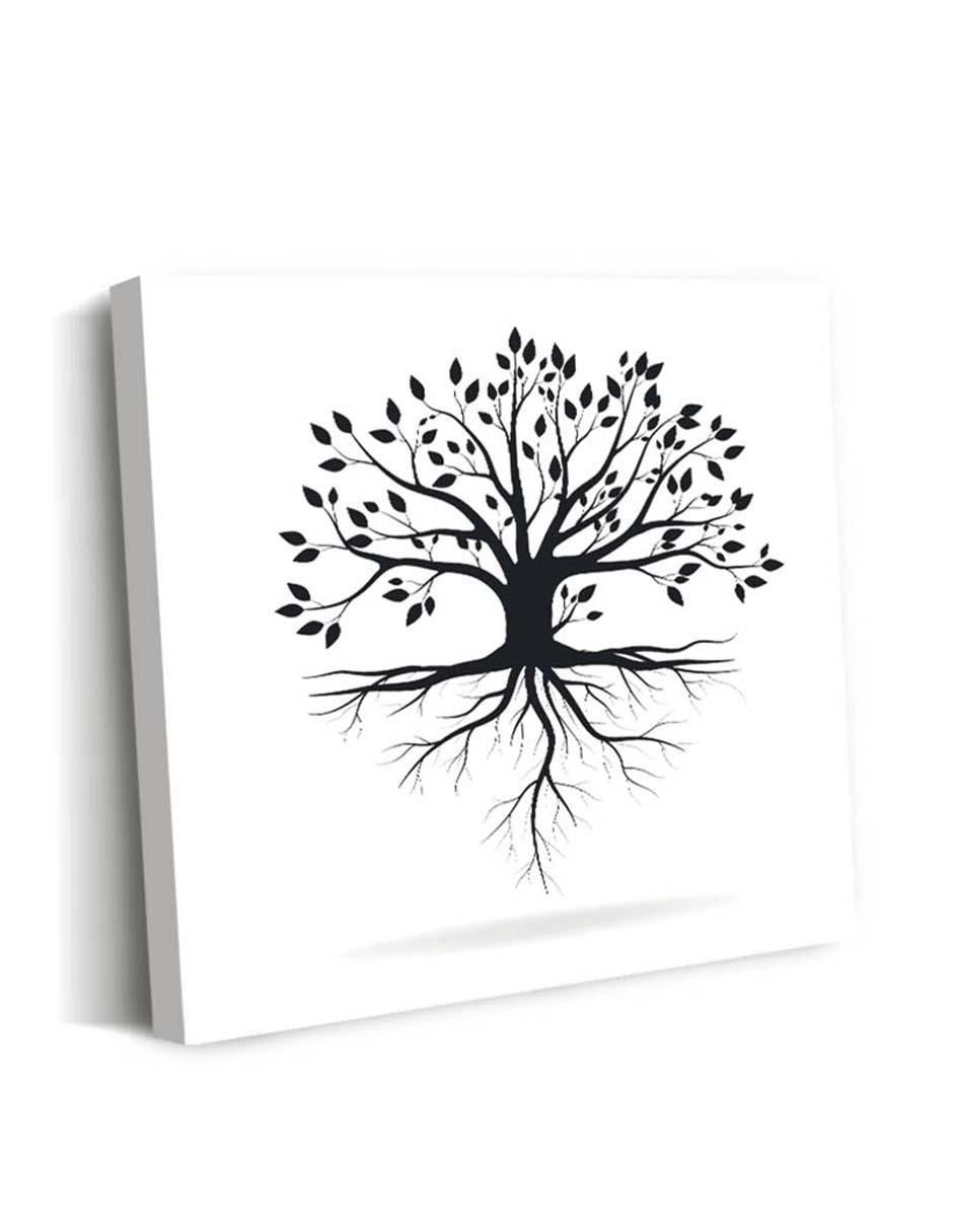 Cuadro decorativo Canvas Art Árbol de la vida con raíces barniz a registro