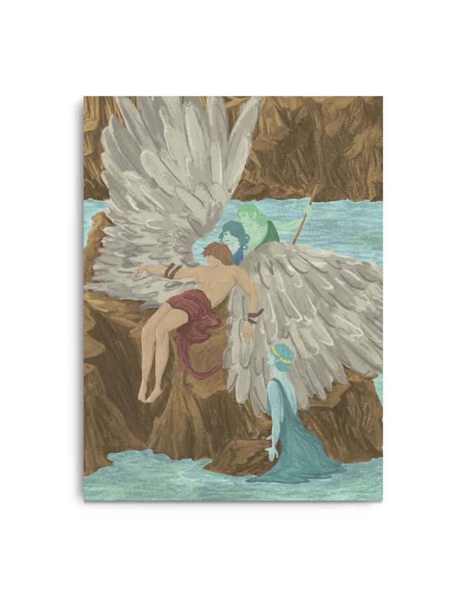 Cuadro decorativo Canvas Art El lamento de ícaro por Xiadani con barniz a registro
