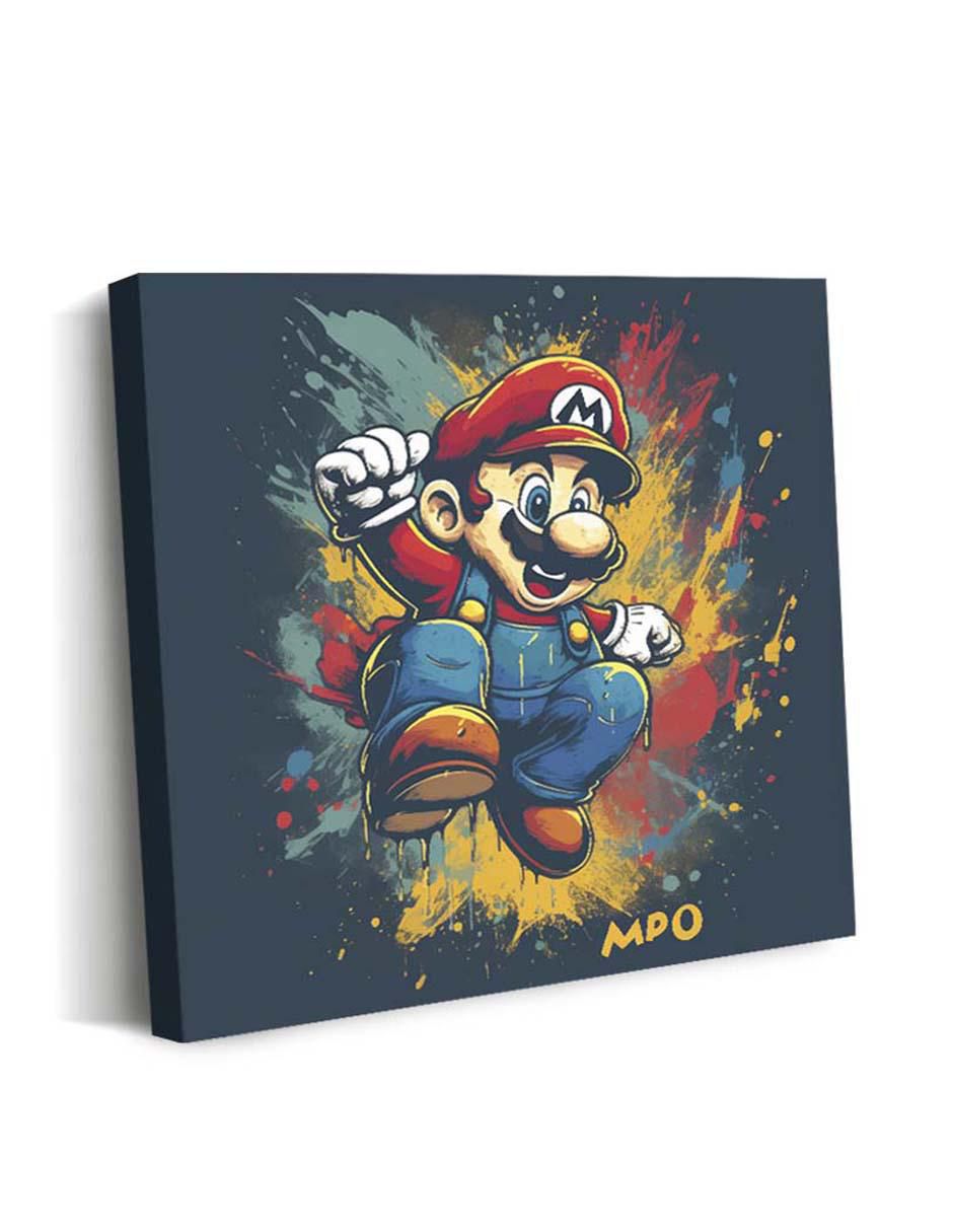 Cuadro decorativo Canvas Art El power de Mario Bros con barniz a registro