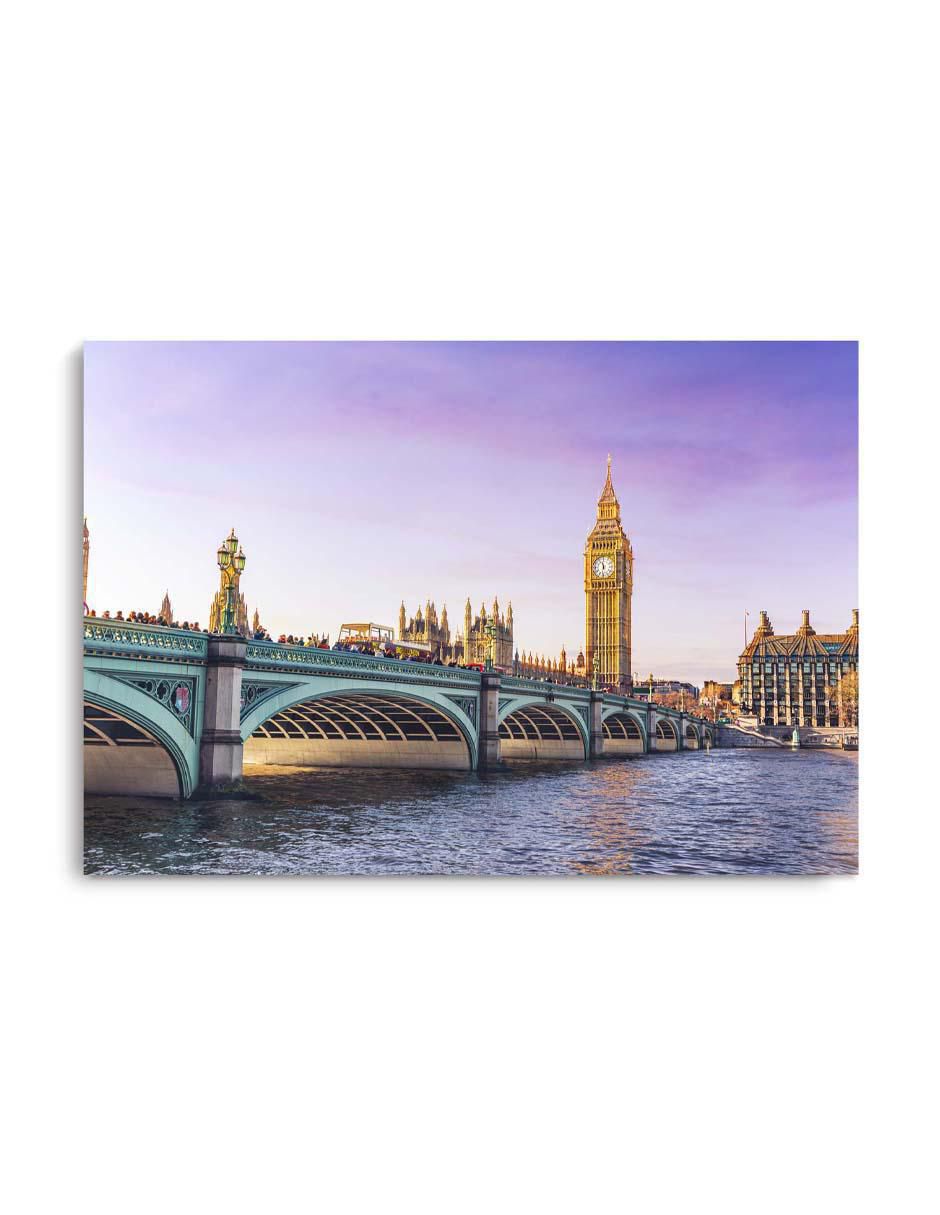 Cuadro decorativo Canvas Art El tráfico del turismo de Londres con barniz a registro