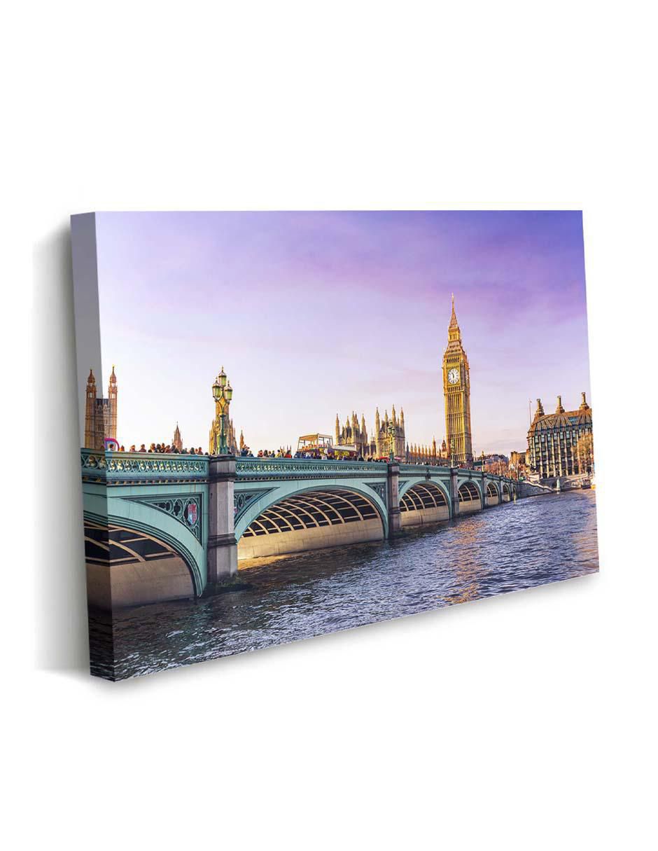 Cuadro decorativo Canvas Art El tráfico del turismo de Londres con barniz a registro