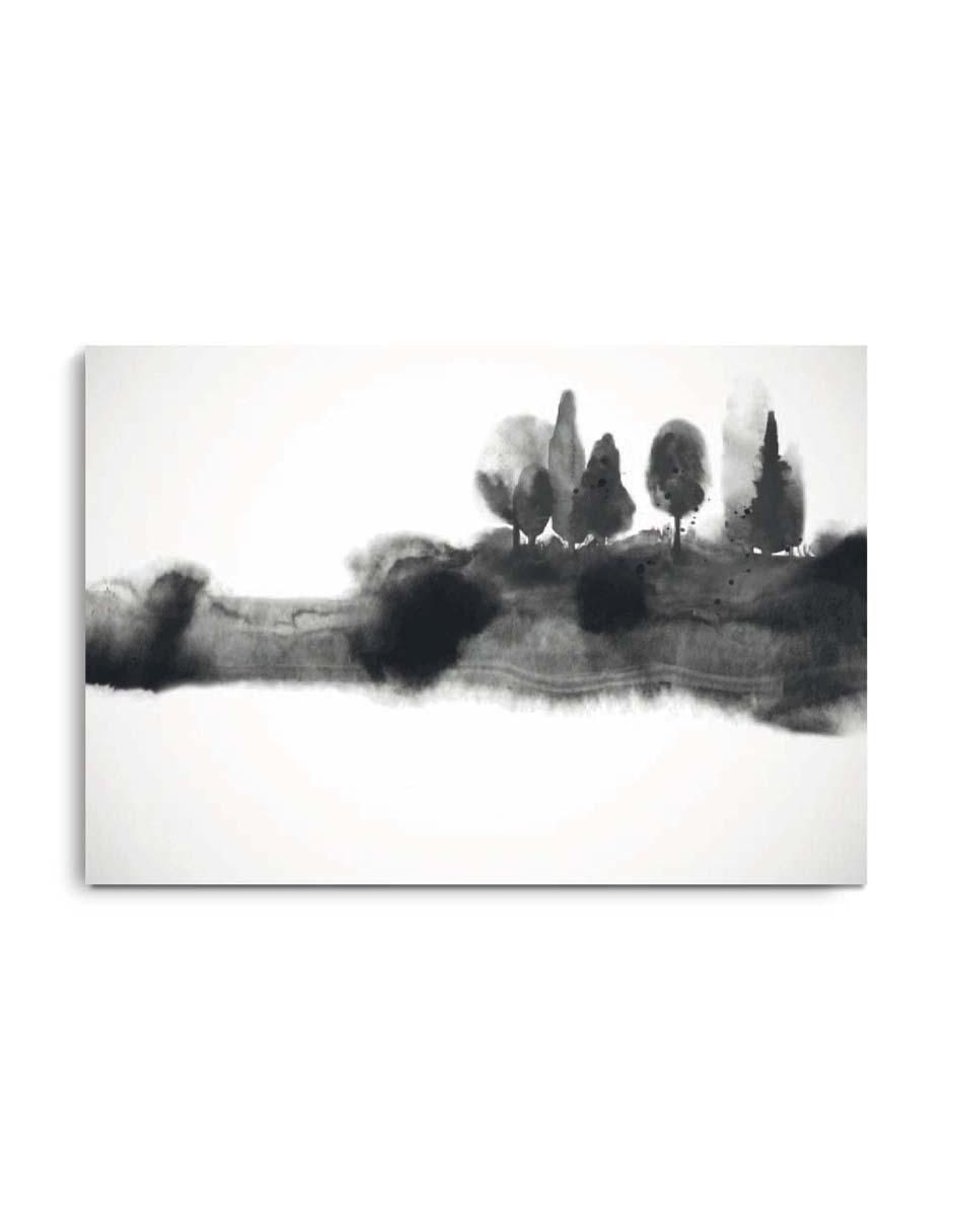 Cuadro decorativo Canvas Art Árboles en tinta con barniz a registro