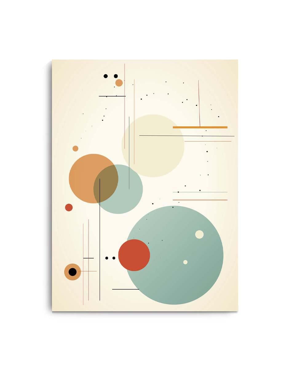 Cuadro decorativo Canvas Art Figuras con círculos, líneas, y puntos con barniz a registro
