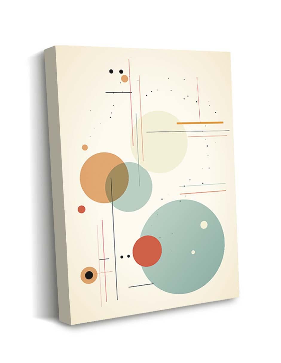 Cuadro decorativo Canvas Art Figuras con círculos, líneas, y puntos con barniz a registro