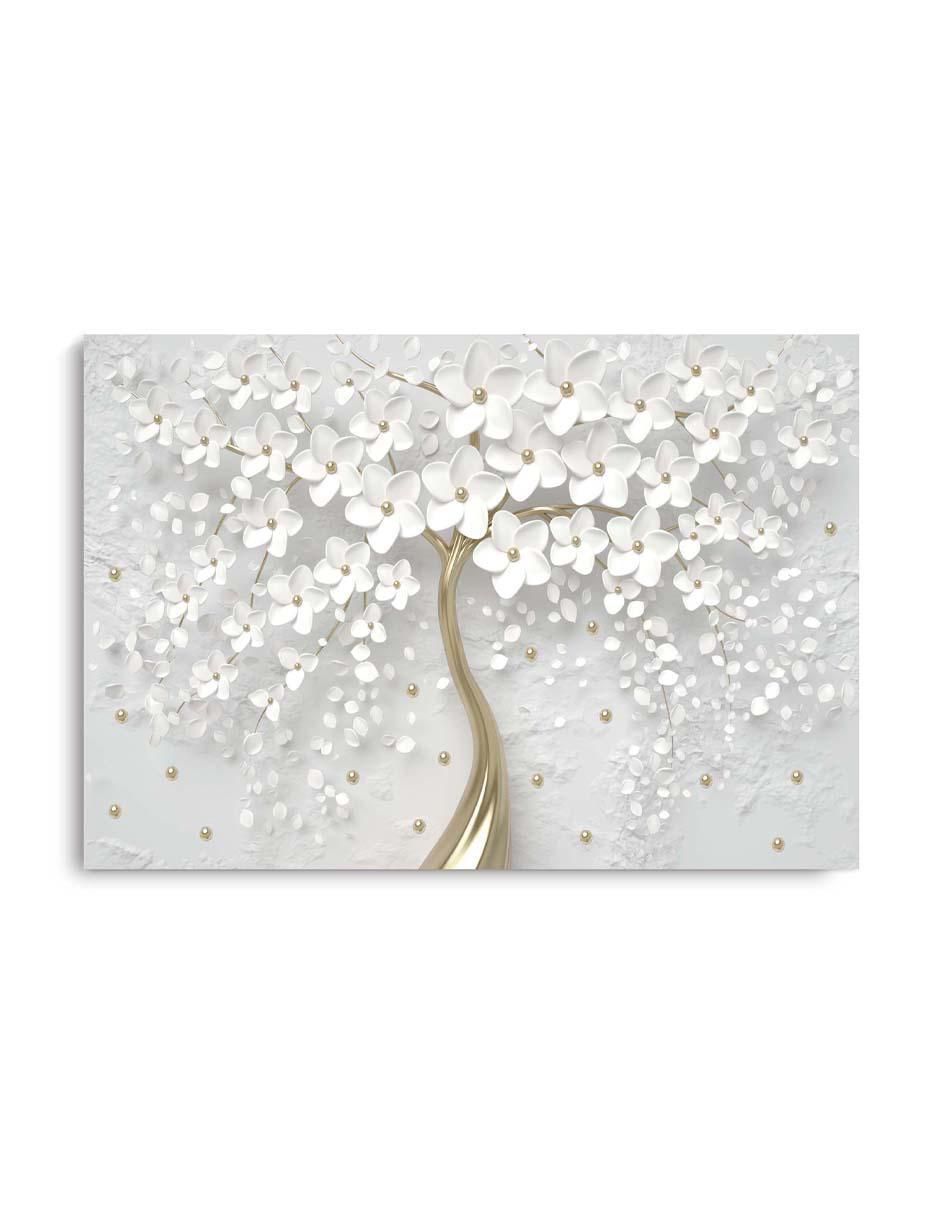 Cuadro decorativo Canvas Art Flores nacen en un árbol con barniz a registo