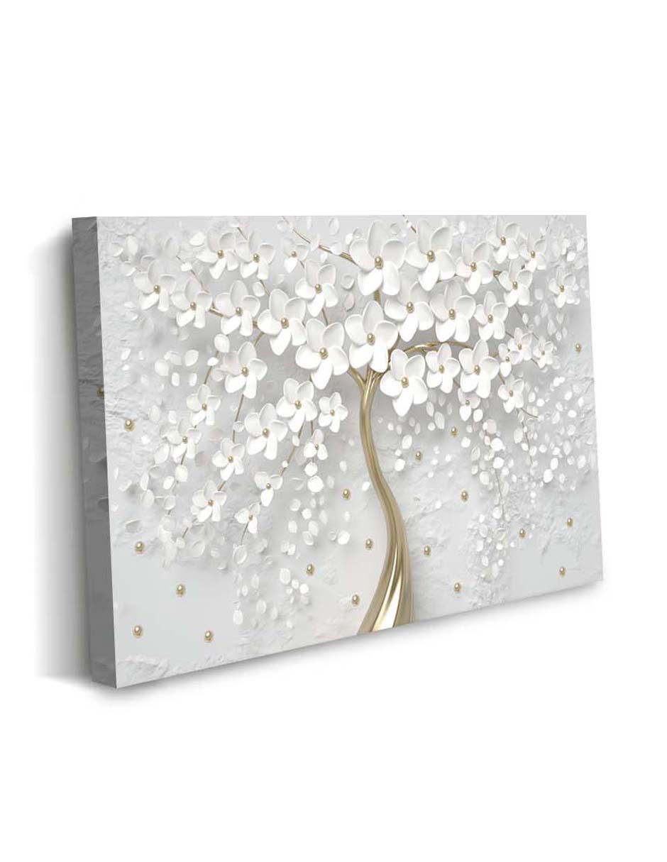 Cuadro decorativo Canvas Art Flores nacen en un árbol con barniz a registo