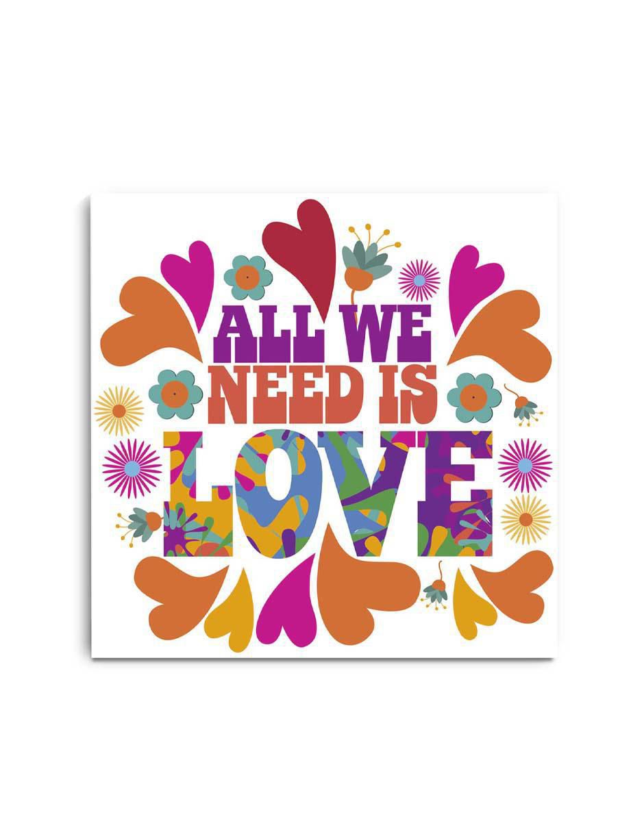 Cuadro decorativo Canvas Art Frases "todo lo que necesito es amor"