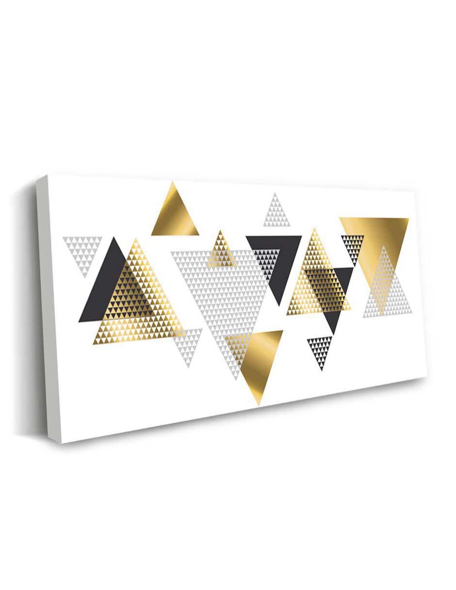 Cuadro decorativo Canvas Art Geometría triangular con barniz a registro