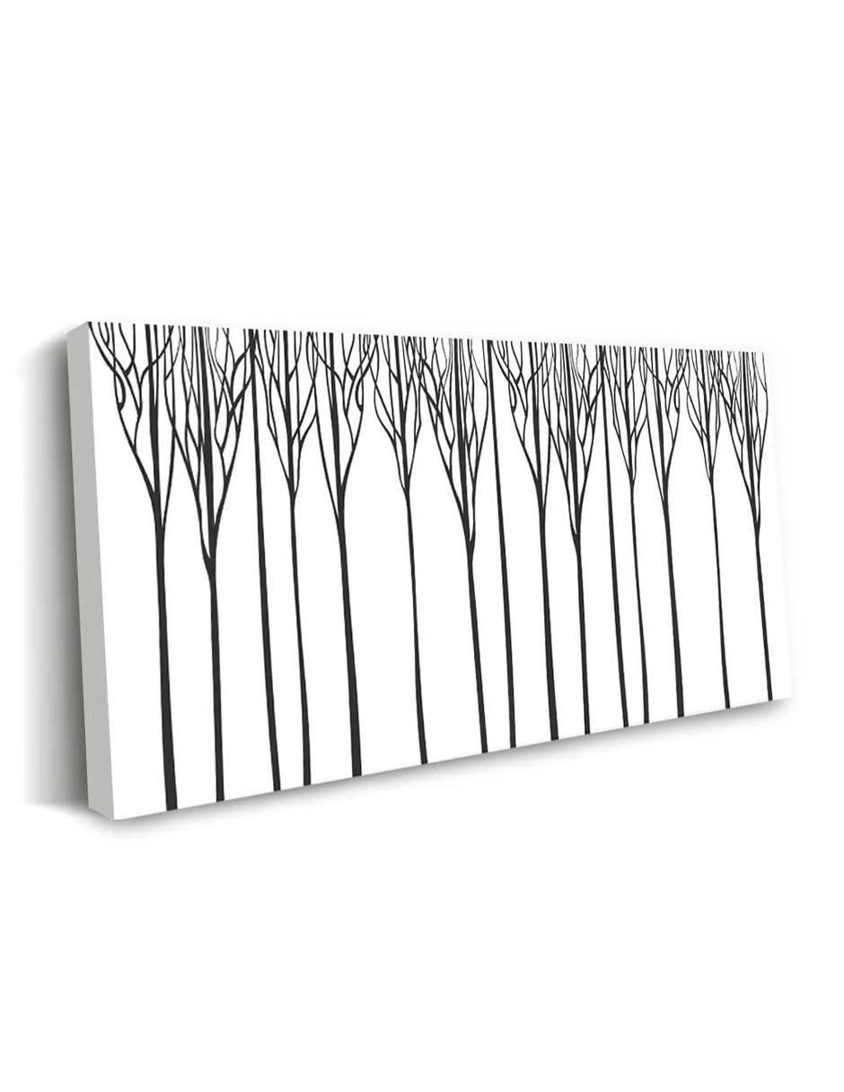Cuadro decorativo Canvas Art Hojas alargadas en paralelo con barniz a registro