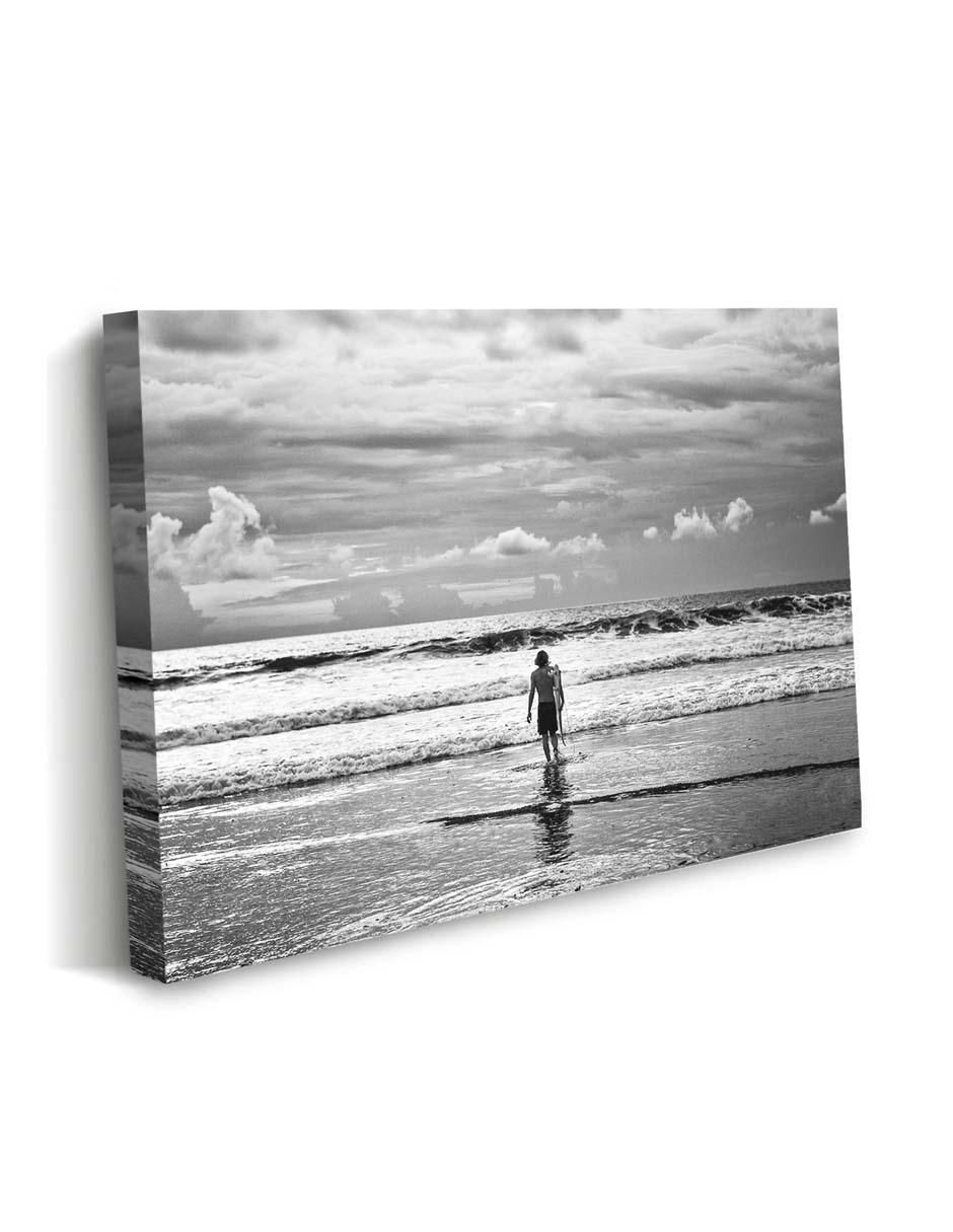 Cuadro decorativo Canvas Art Hombres surfistas con barniz a registro