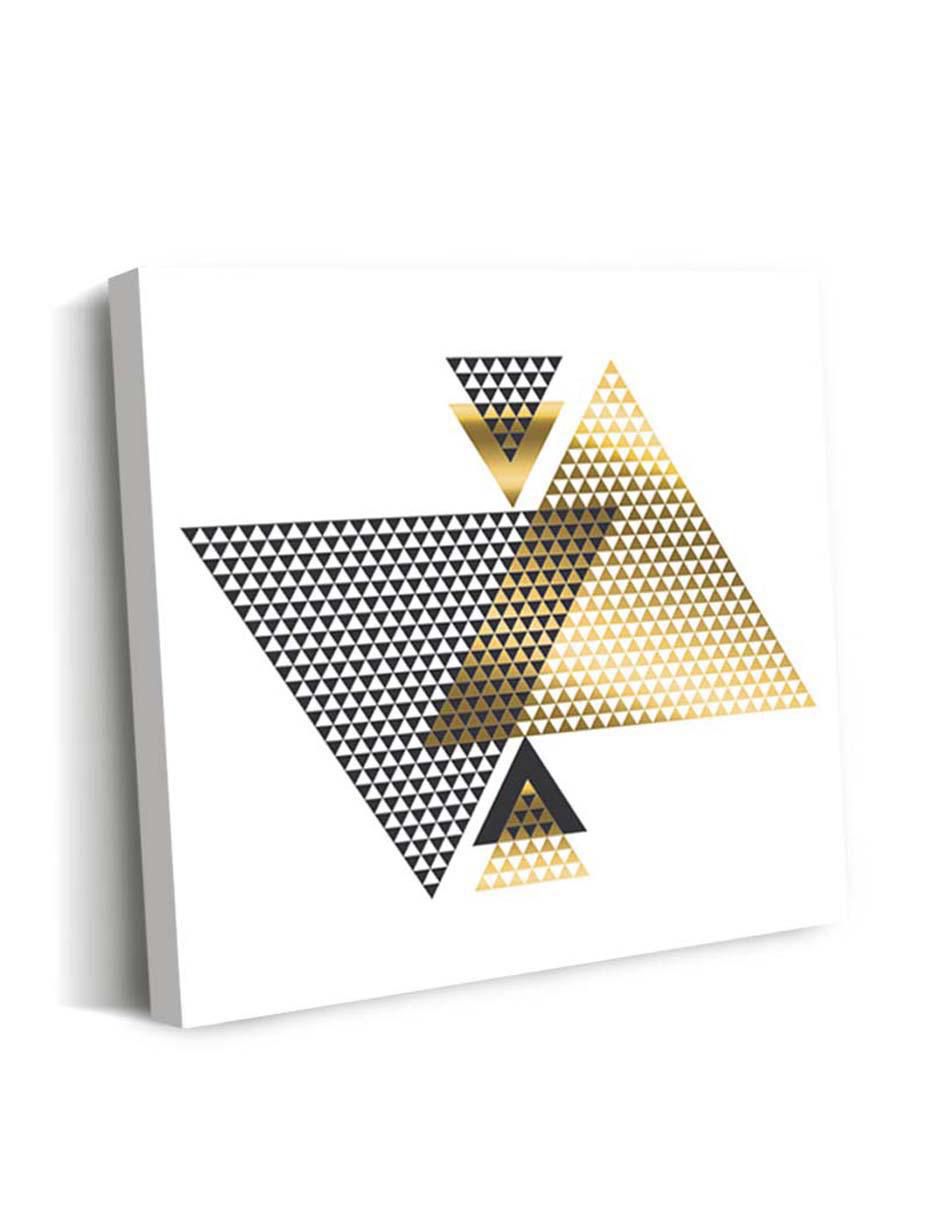 Cuadro decorativo Canvas Art Ilustración abstracta triangular con barniz a registro