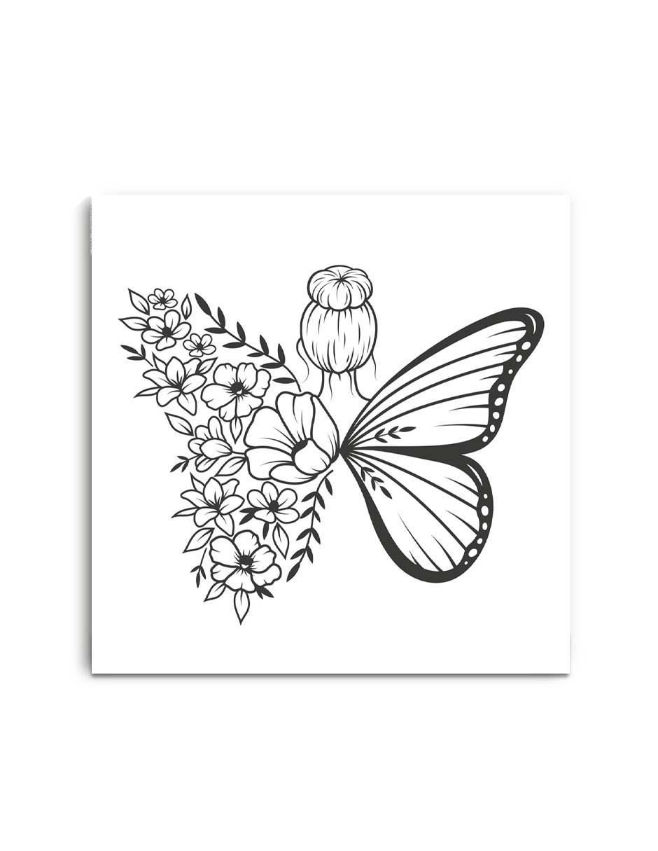 Cuadro decorativo Canvas Art Joven bailarina con alas de mariposa con barniz a registro