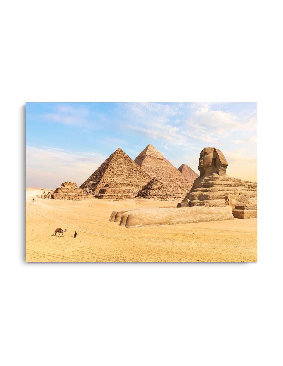 Cuadro decorativo Canvas Art Paisaje las piramides de giza con barniz a registro