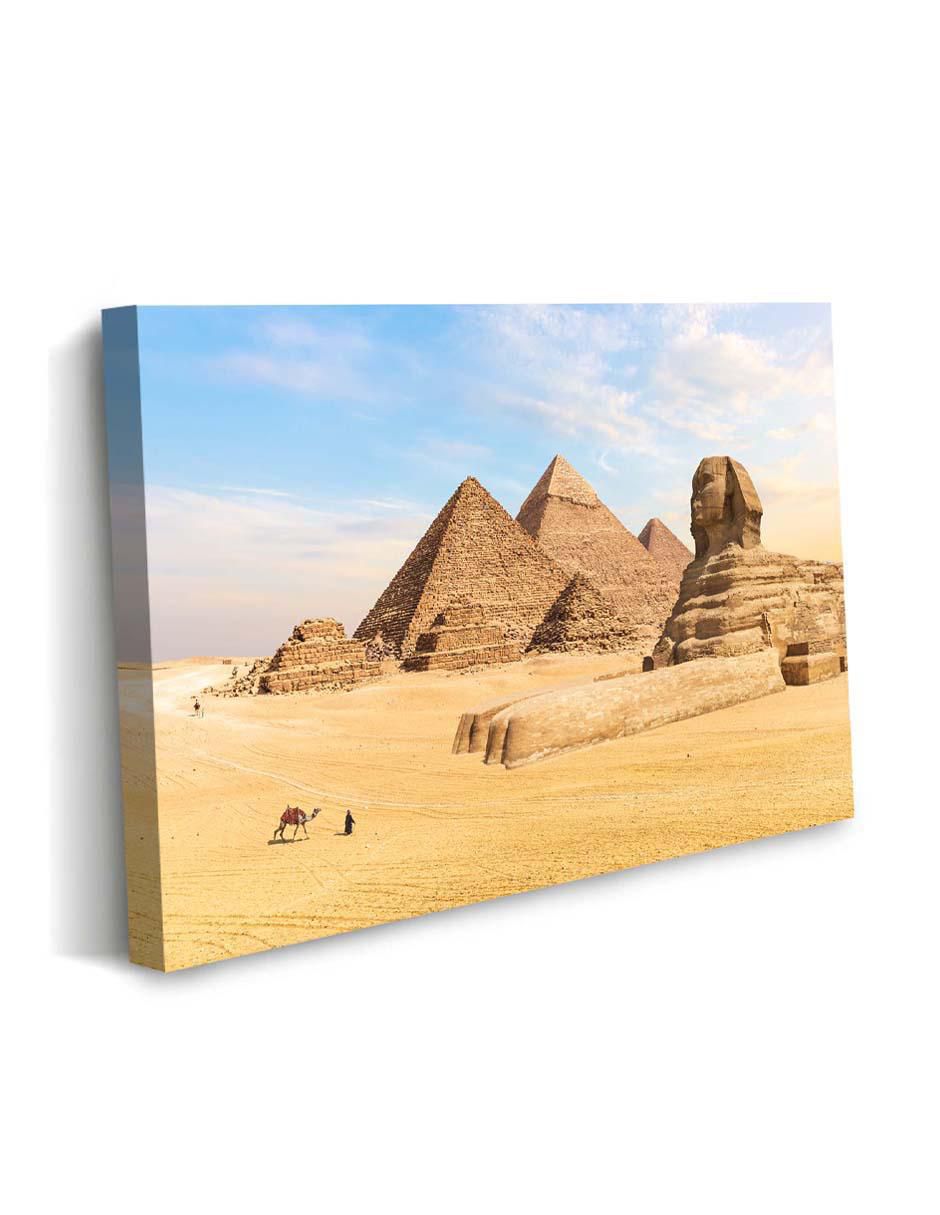 Cuadro decorativo Canvas Art Paisaje las piramides de giza con barniz a registro