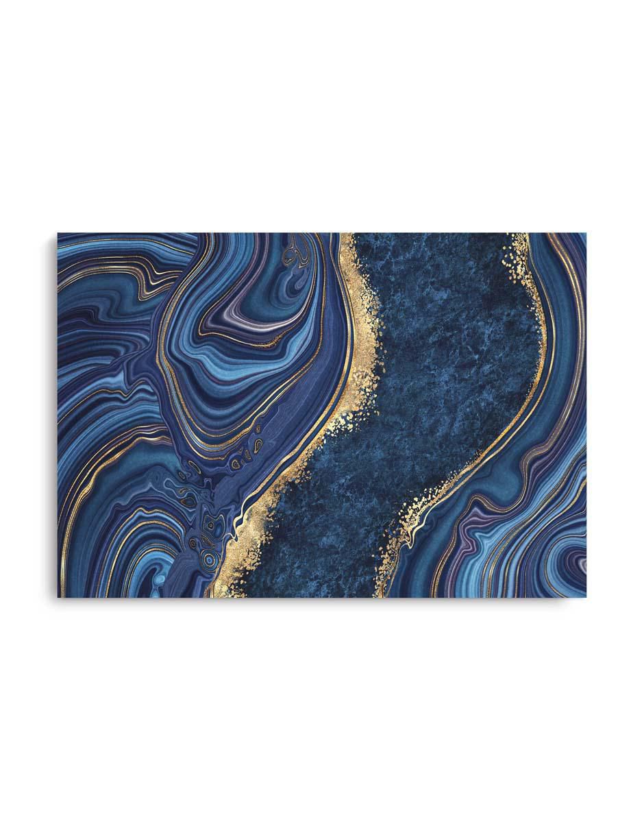 Cuadro decorativo Canvas Art Mármol remolino azul con barniz a registro
