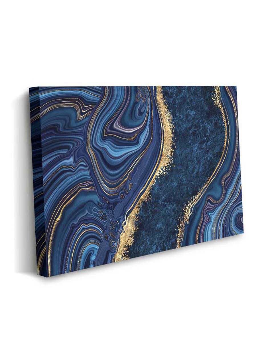 Cuadro decorativo Canvas Art Mármol remolino azul con barniz a registro