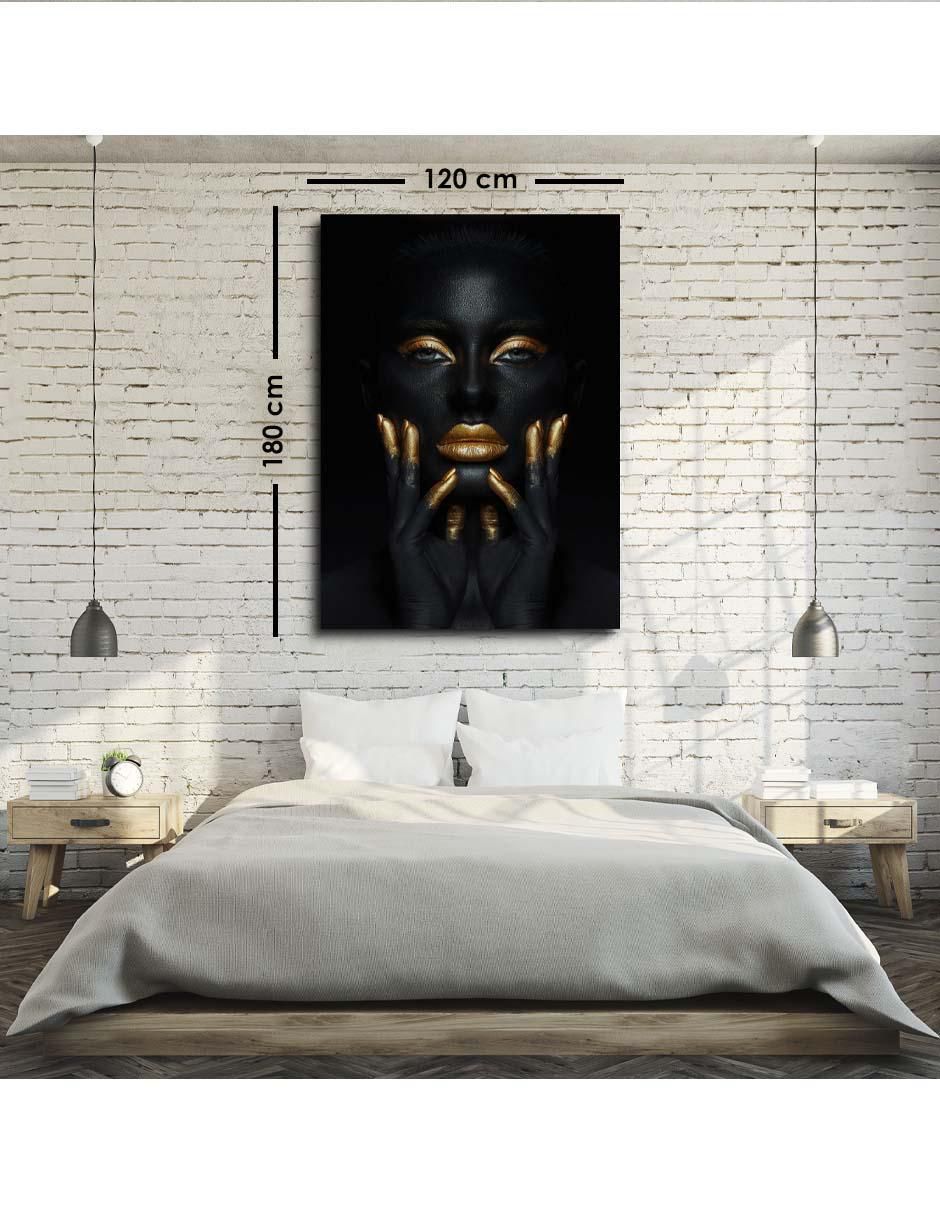 Cuadro decorativo Canvas Art Mujer sumida en la obscuridad con barniz a registro