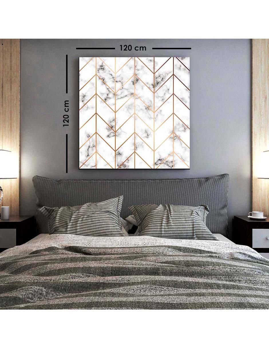 Cuadro decorativo Canvas Art Marmoleado con flujo liso geométrico con barniz a registro