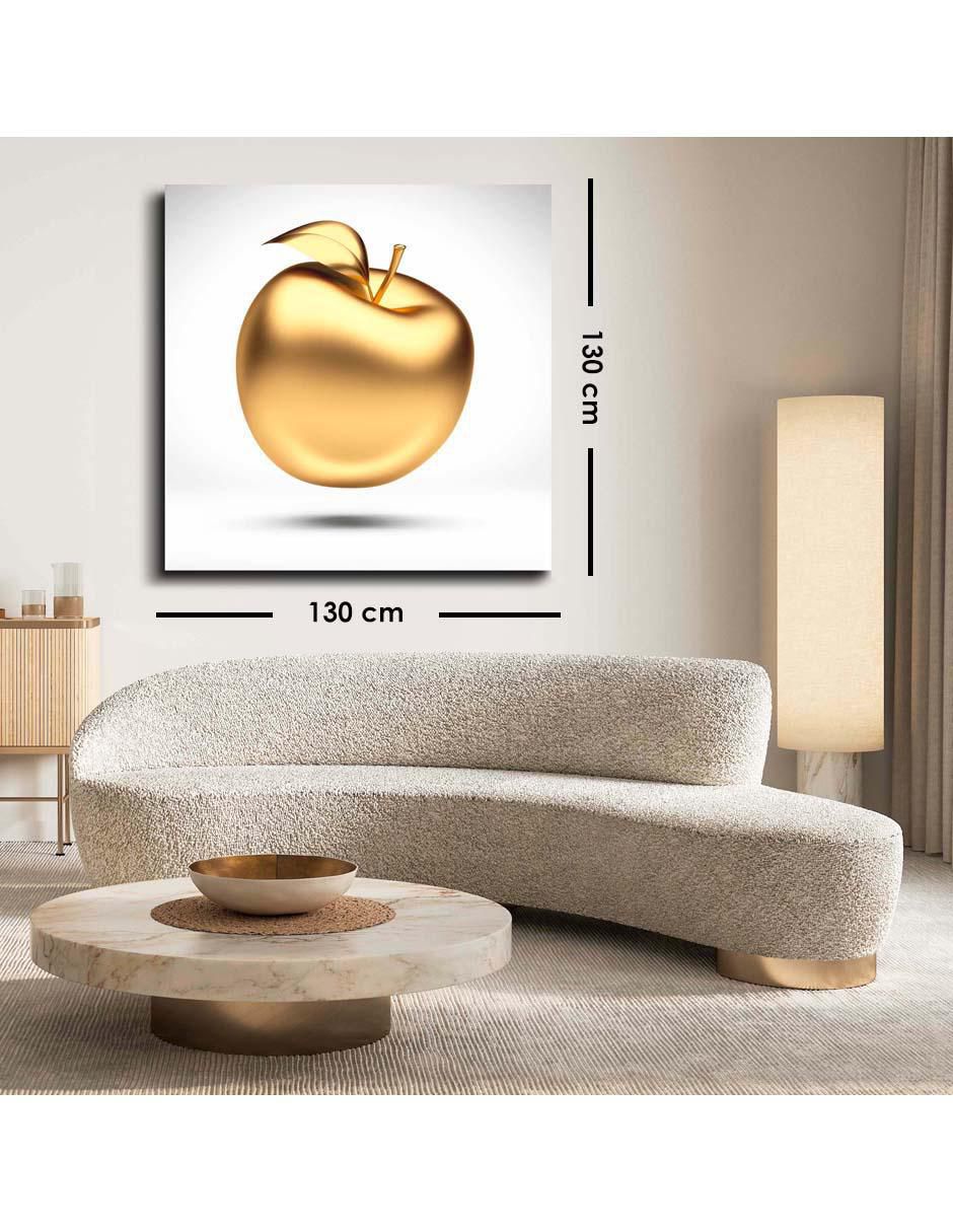 Cuadro decorativo Canvas Art Manzana lujosa en blanco con barniz a registro
