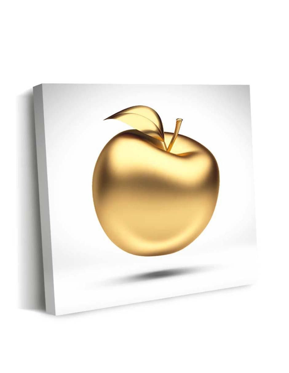 Cuadro decorativo Canvas Art Manzana lujosa en blanco con barniz a registro