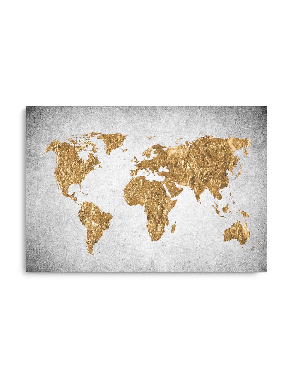 Cuadro decorativo Vibrante mapa mundi con barniz a registro Cuadro decorativo Vibrante mapa mundi con barniz a registro