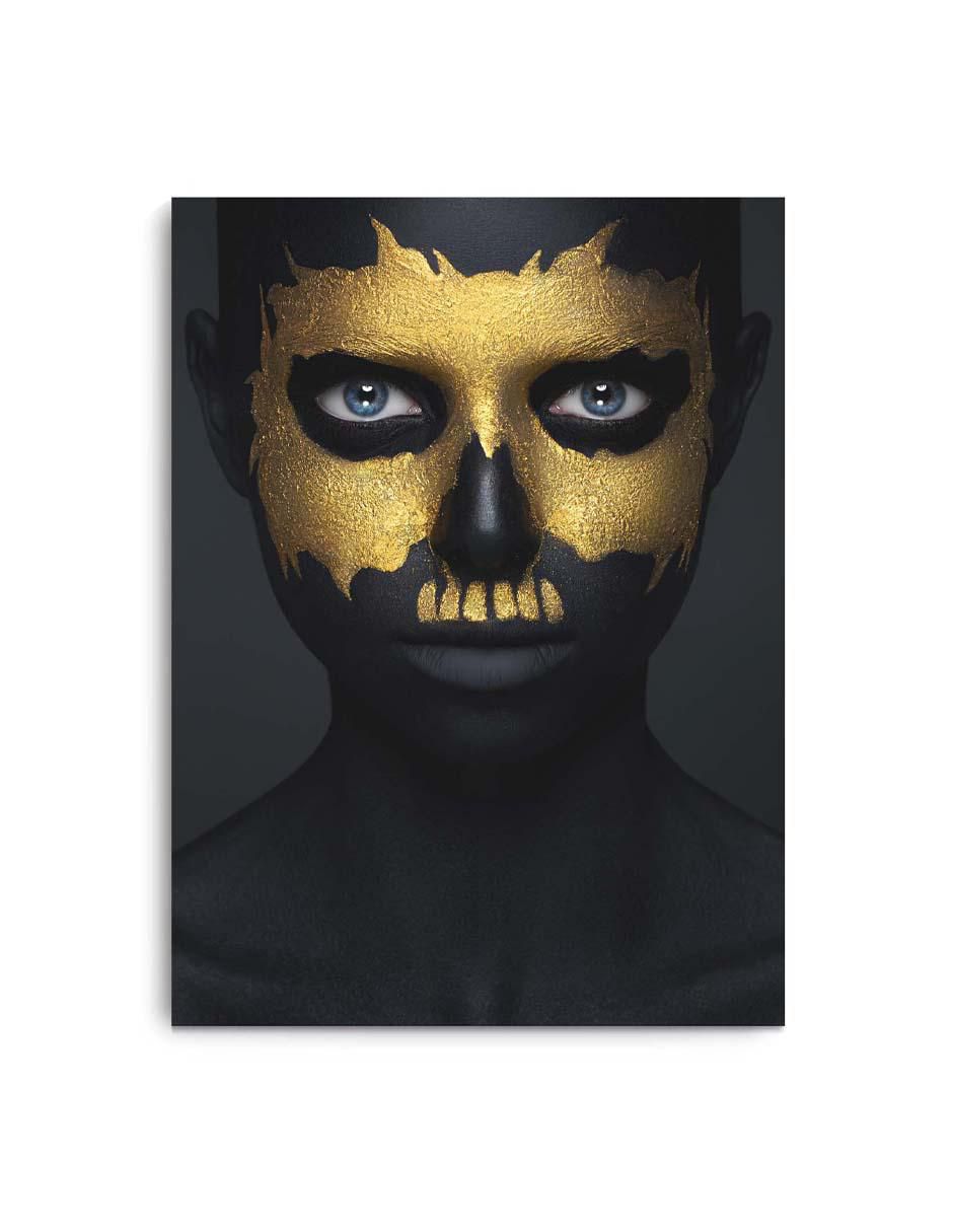 Cuadro decorativo Canvas Art Mujer labios goteando dorado con barniz a registro