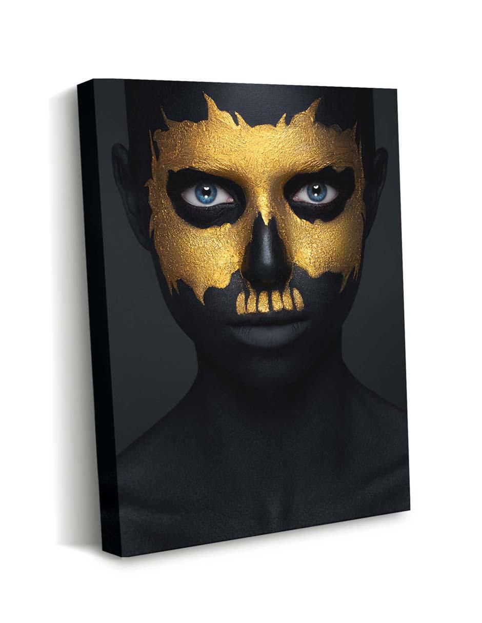 Cuadro decorativo Canvas Art Mujer labios goteando dorado con barniz a registro