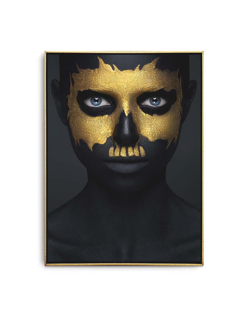 Cuadro decorativo Mujer labios goteando dorado con barniz a registro 1