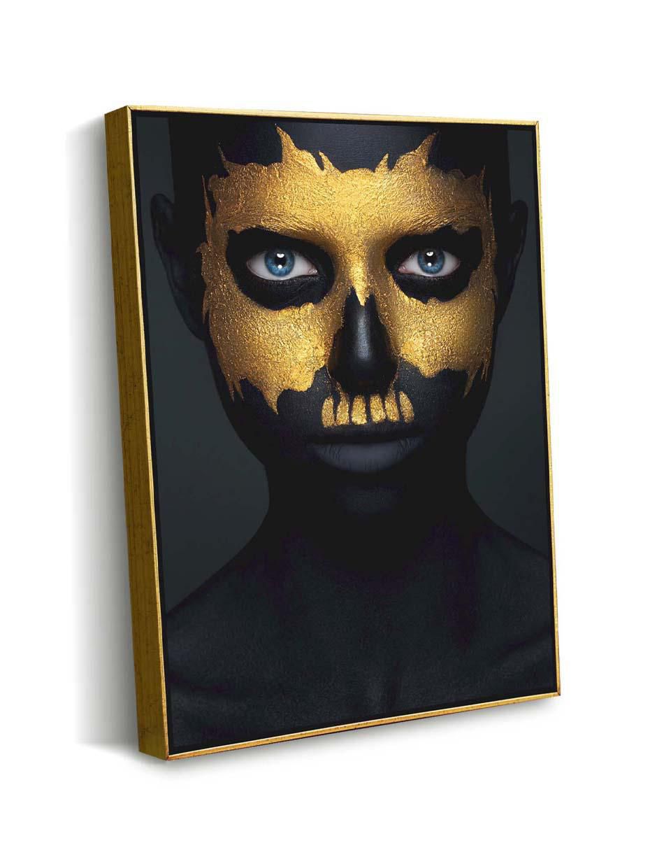 Cuadro decorativo Mujer labios goteando dorado con barniz a registro 7