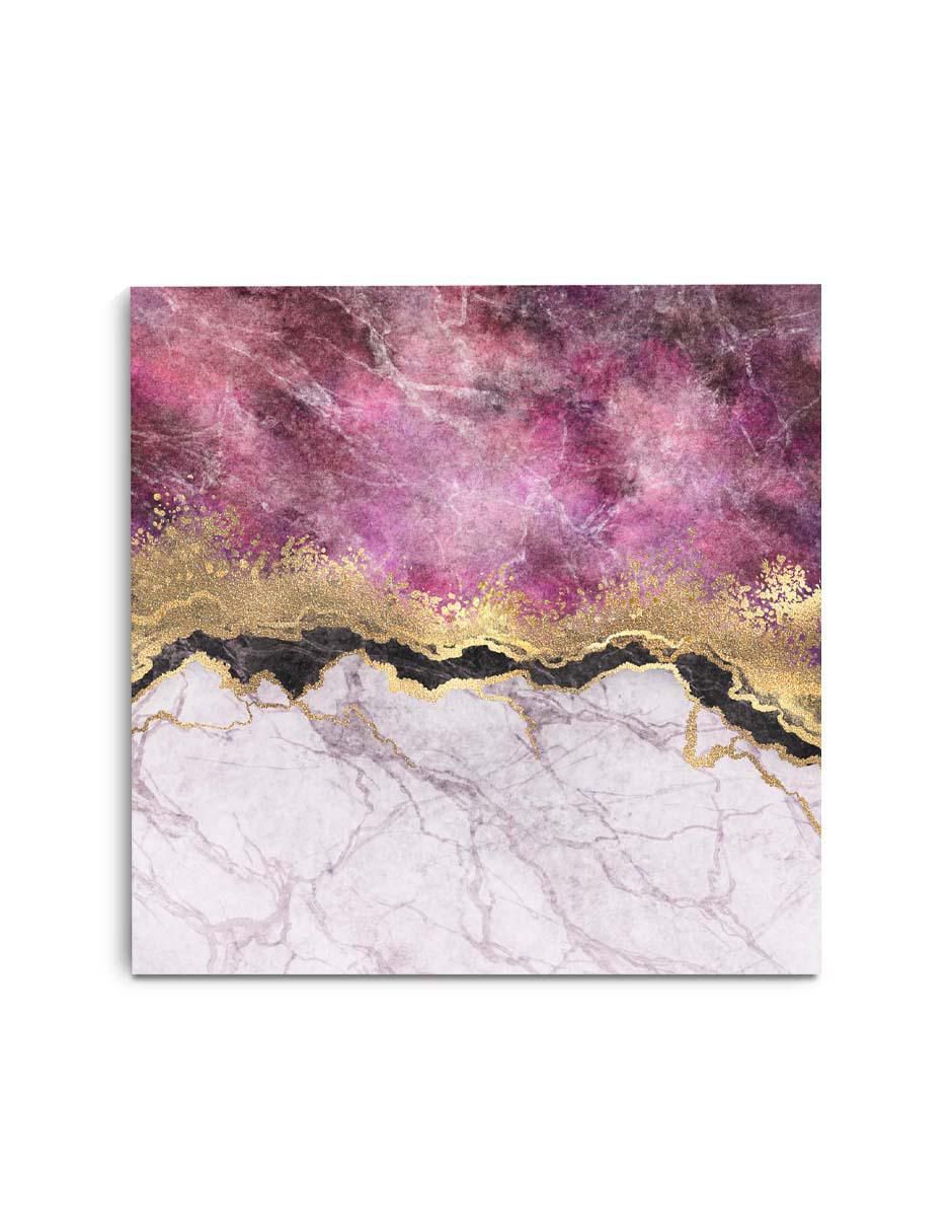 Cuadro decorativo Canvas Art Marmol rosa dividido con blanco con barniz a registro
