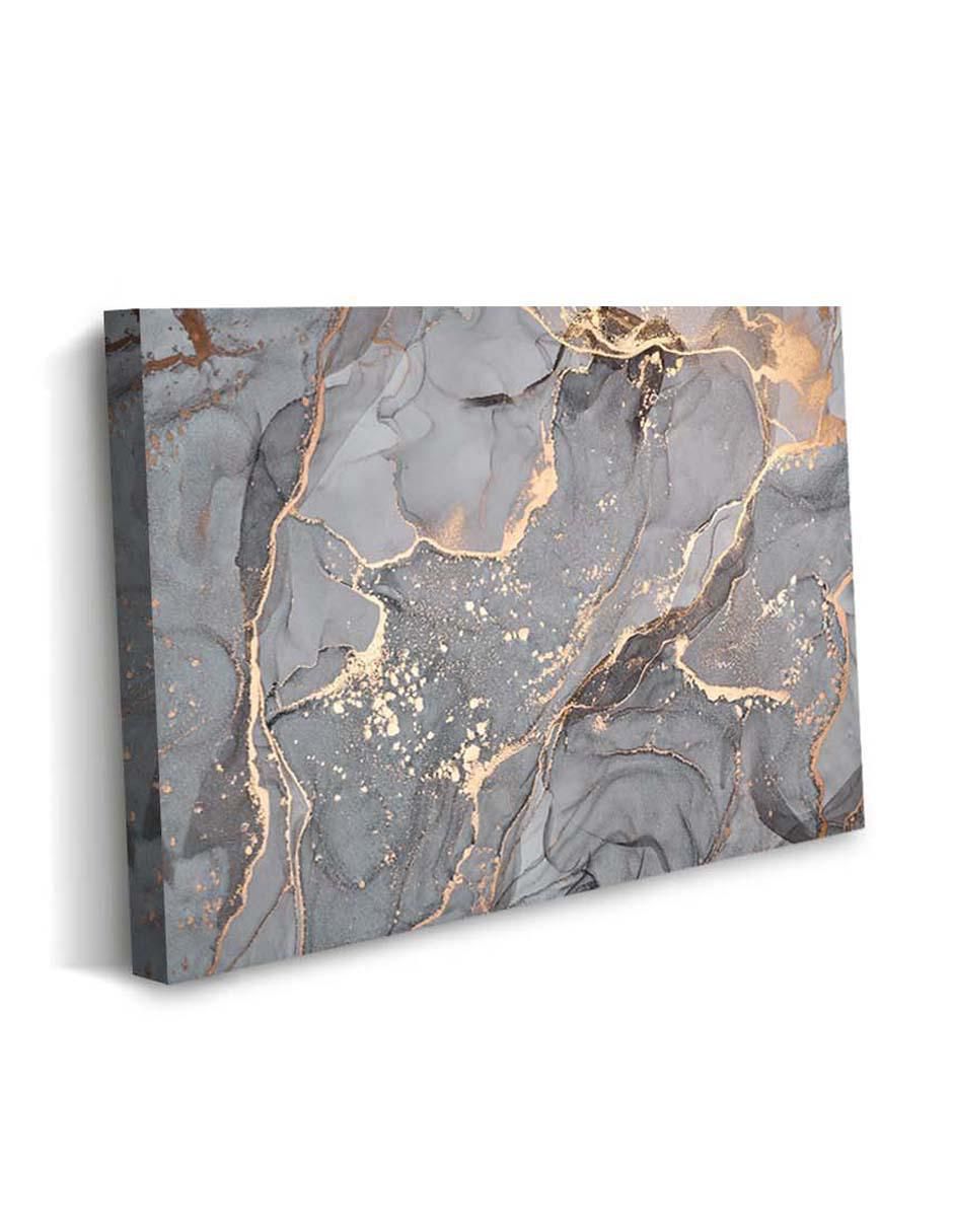 Cuadro decorativo Canvas Art Mármol translucido tela gris con barniz a registro